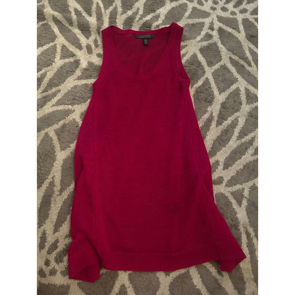Red/Pink Ralph Lauren Knit Woven Tank Top